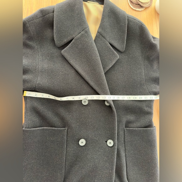 Vintage Yell Black Wool Blend Maxi Overcoat with Wide Collar - Picture 9 of 11